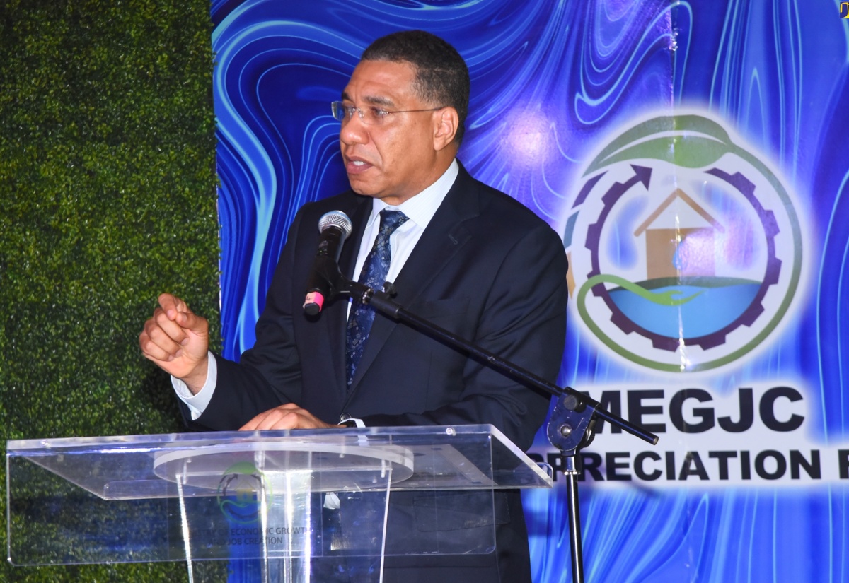 Prime Minister, the Most Hon. Andrew Holness, addresses the Ministry of Economic Growth and Job Creation’s end-of-year staff appreciation function held on December 14 on the lawns of the Police Officers’ Club in Kingston.

