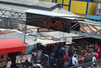 Morant Bay’s new digital clock also tells the temperature.