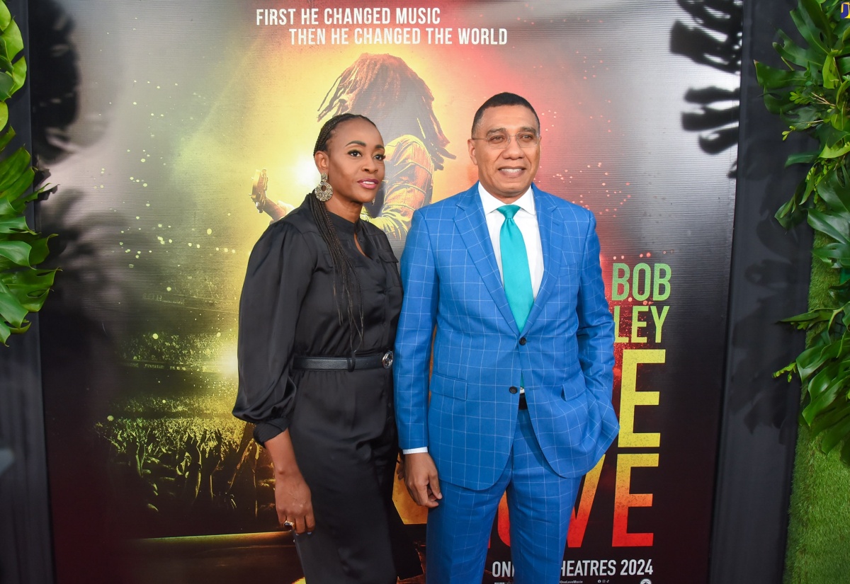 Prime Minister, the Most Hon. Andrew Holness and Mrs. Juliet Holness, arrive at the red carpet premiere of the ‘One Love’ movie at the Carib Five cinema in Cross Roads, St. Andrew on January 23. The movie, which tells the story of Jamaica’s reggae legend, Bob Marley, opens in cinemas on February 14.


