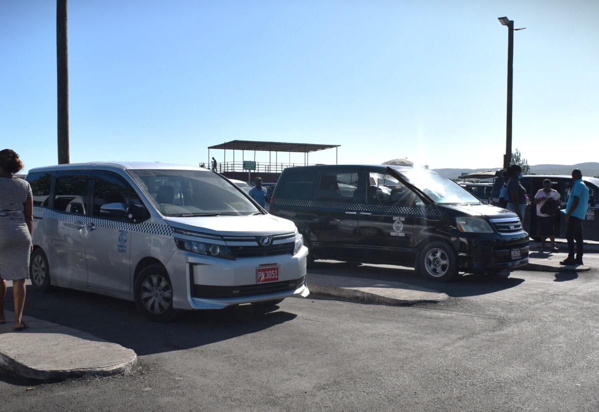 Newly installed bus and taxi bays at the Falmouth Transportation Centre. Mayor Gager says that the upgrade is bringing order to the town’s public transport system.

