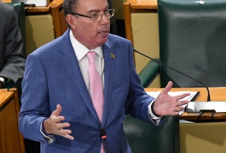 Minister of Science, Energy, Telecommunications and Transport, Hon. Daryl Vaz, making a statement in the House of Representatives on January 30.

