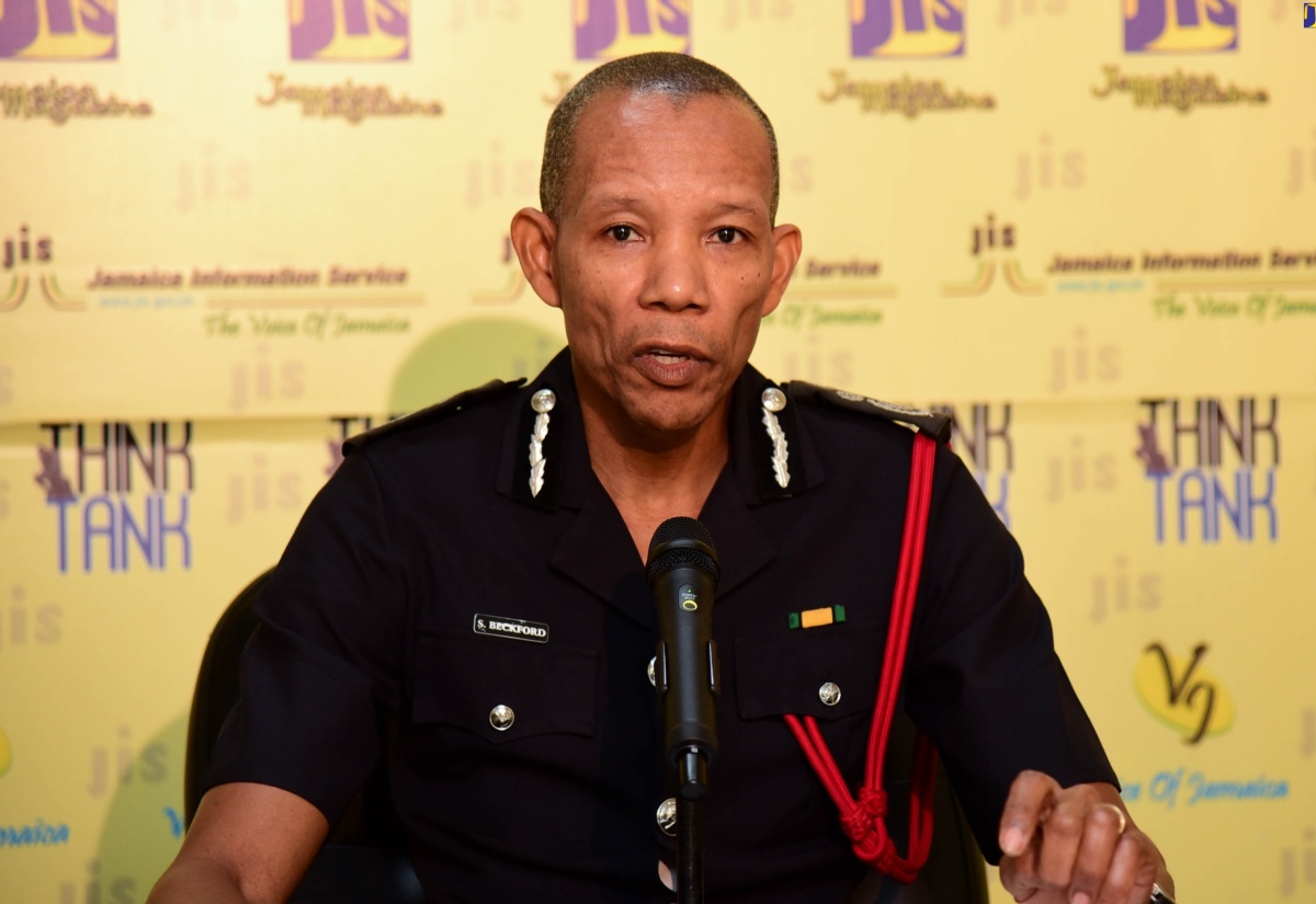 Commissioner, Jamaica Fire Brigade (JFB), Stewart Beckford, addresses a JIS Think Tank in Kingston on February 1.

