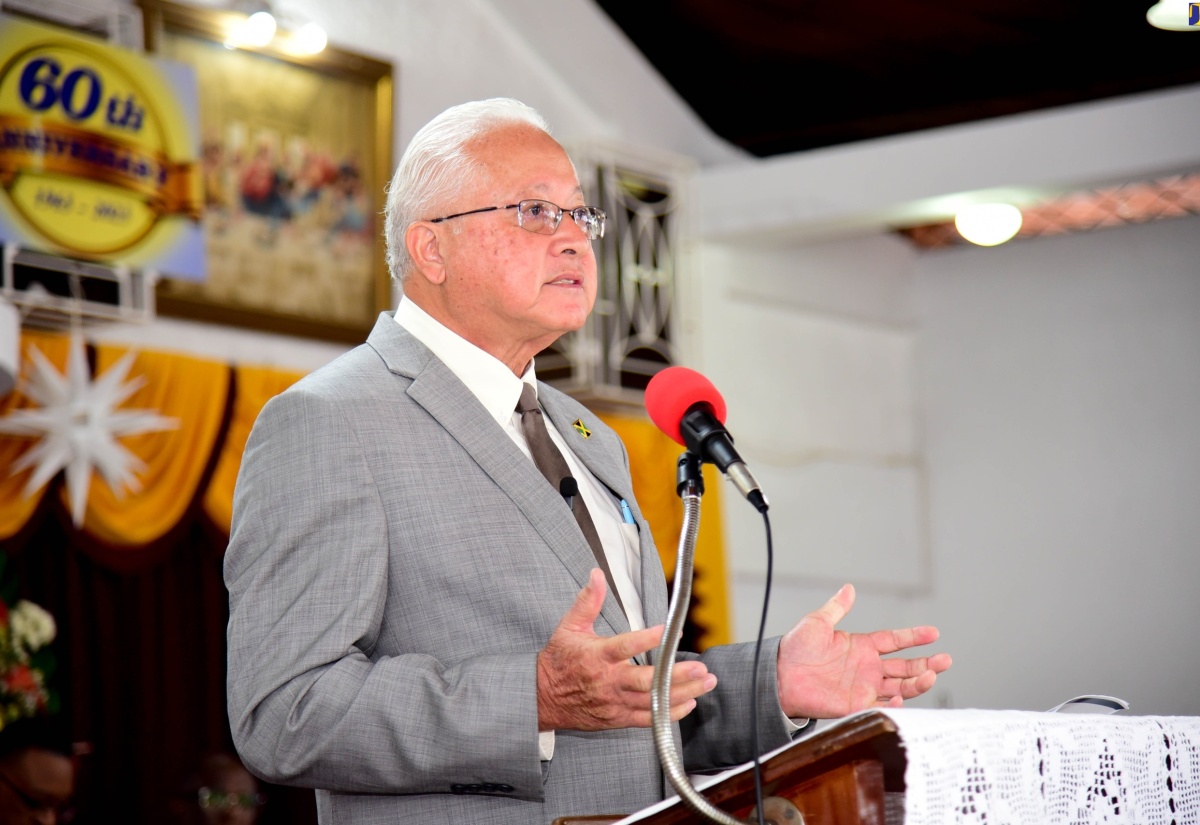 Justice Minister, Hon. Delroy Chuck, addresses congregants attending Sunday’s (February 4) Restorative Justice National Church Service, which was held at the New Beulah Moravian Church in Mandeville, Manchester, under the theme -‘Transformation, Peace and Harmony through Restorative Justice’. The service formally launched activities marking Restorative Justice Week 2024, from Sunday, February 4 to Sunday, February 11.

