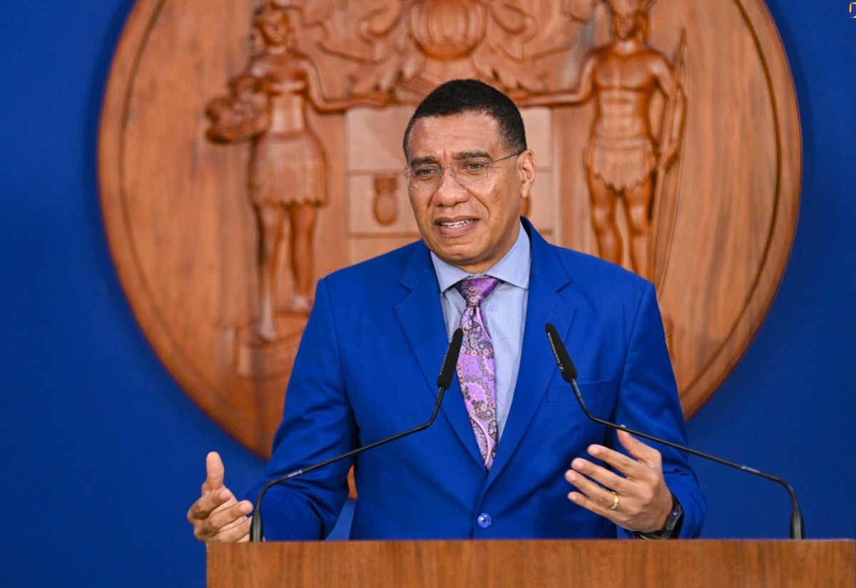 Prime Minister, the Most Hon. Andrew Holness, delivers the keynote address at the launch of the Jamaica Screen Development Initiative (JSDI) at the Office of the Prime Minister on Wednesday (January 31).