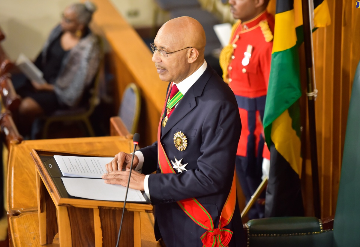 Governor-General, His Excellency the Most Hon. Sir Patrick Allen, delivers the 2024/2025 Throne Speech in Gordon House on Thursday (February 15).