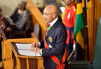 Governor-General, His Excellency the Most Hon. Sir Patrick Allen, delivers the 2024/2025 Throne Speech in Gordon House on Thursday (February 15).