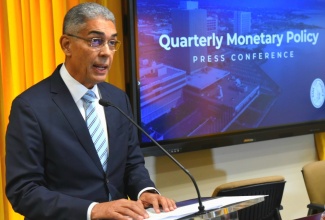 Bank of Jamaica (BOJ) Governor, Richard Byles, addresses the BOJ’s semi-virtual Quarterly Monetary Policy Report Press Conference on Wednesday (February 21).

