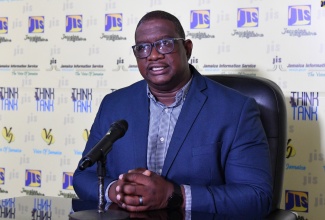 Director General of the Hazardous Substances Regulatory Authority, Dr. Cliff Riley, shares details on the plans of the Authority for the final quarter of the 2023/2024 financial year, while addressing a Jamaica Information Service ‘Think Tank’,  recently.  
