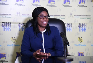 Senior Director, Radiation and Safety, Hazardous Substances Regulatory Authority, Tracey-Ann Elliott, speaks on the roles and functions of the Authority during a ‘Think Tank’ held at the head office of the Jamaica Information Service on Wednesday, February 7. 

