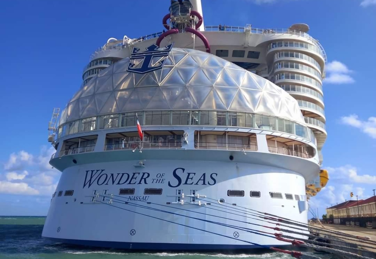 The ‘Wonder of the Seas’ docked at the Falmouth Pier in Trelawny.

