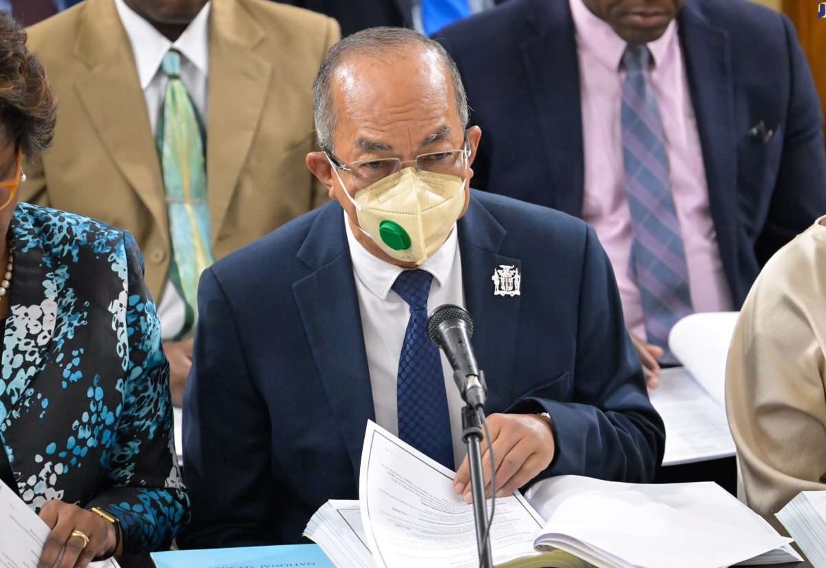 Deputy Prime Minister and Minister of National Security, Hon. Dr. Horace Chang, addresses Thursday’s (March 7) meeting of the Standing Finance Committee of the House of Representatives, whose members were reviewing the 2024/25 Estimates of Expenditure. The meeting was held at Gordon House.

