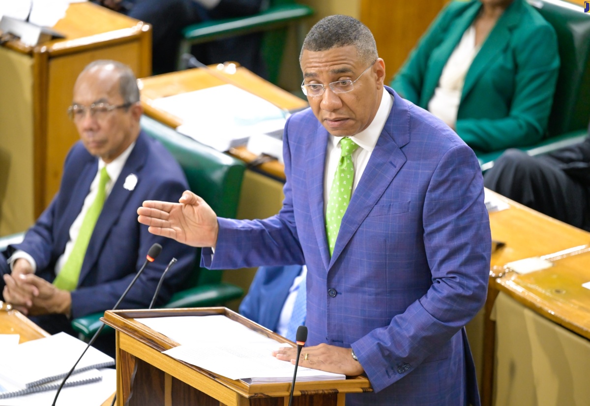 Prime Minister, the Most Hon. Andrew Holness, making his contribution to the 2024/25 Budget Debate in the House of Representatives recently.

