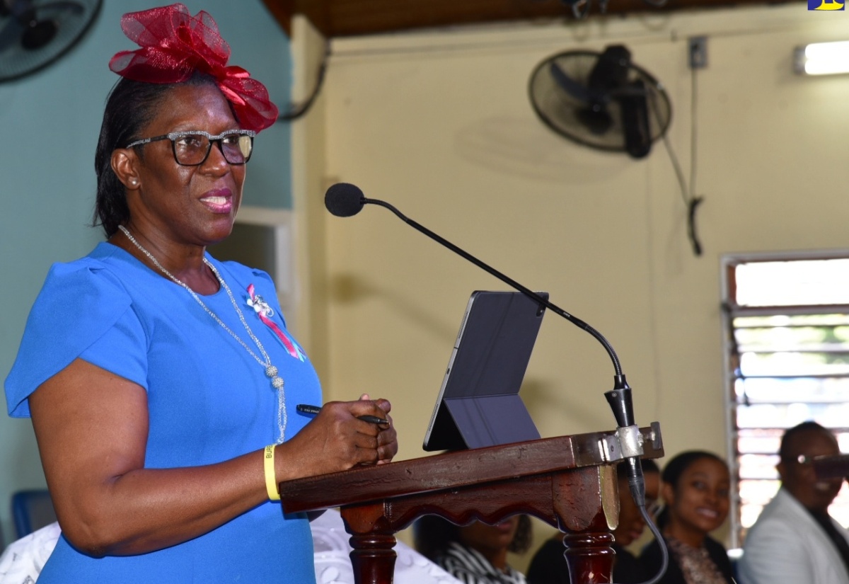Principal Director of the Bureau of Gender Affairs, Sharon Coburn Robinson, speaks at the International Women’s Day (IWD) Commemorative Church Service, held on Sunday (March 3) at the Gregory Park Baptist Church in St Catherine. The service was held under the local IWD theme ‘Investing in Women and Girls in Leadership to Accelerate Gender Equality, Equity and Socio-economic Empowerment’.

