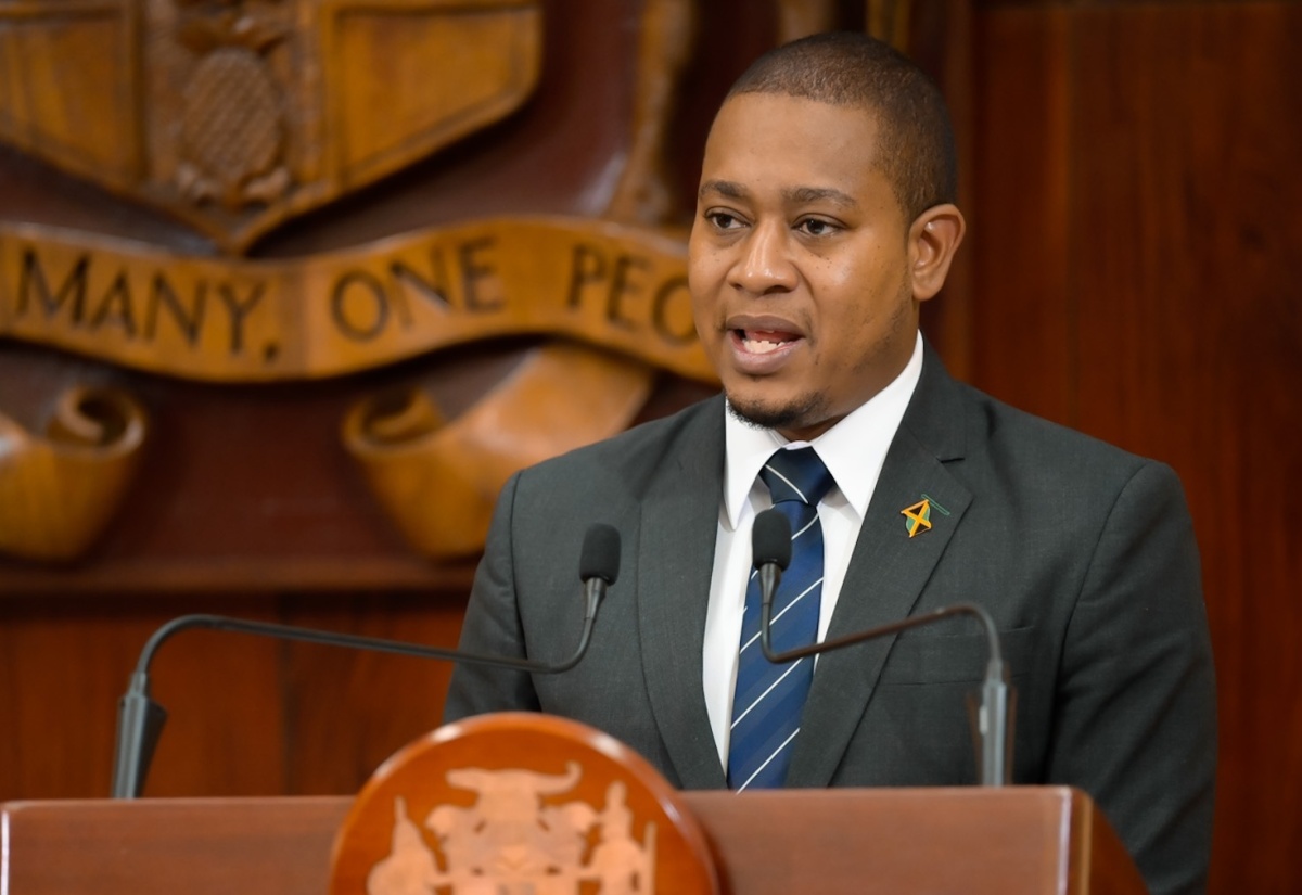 Minister of Agriculture, Fisheries and Mining, Hon. Floyd Green, speaking during a post-Cabinet press briefing on Wednesday (April 24) at Jamaica House.