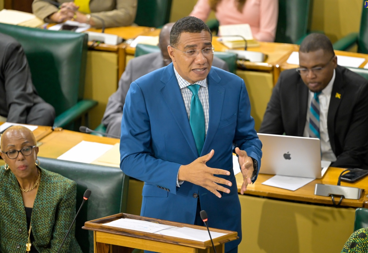 Prime Minister, the Most Hon. Andrew Holness, addresses the House of Representatives on Tuesday (April 9).