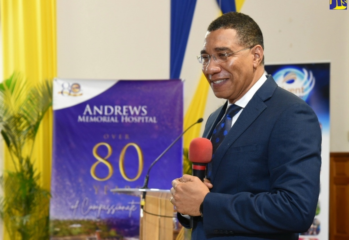 Prime Minister, the Most Hon. Andrew Holness, addresses congregants attending the 80th anniversary thanksgiving church service for the Andrew’s Memorial Hospital on Saturday (April 6). The service was held at Andrew’s Memorial Seventh Day Adventist Church in Kingston.