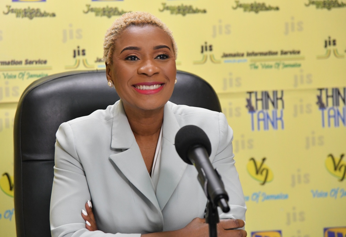 Managing Director of the HEART/NSTA Trust, Dr. Taneisha Ingleton, reports on the entity’s achievements during the 2023/2024 fiscal year, at a JIS Think Tank on Monday, April 29.