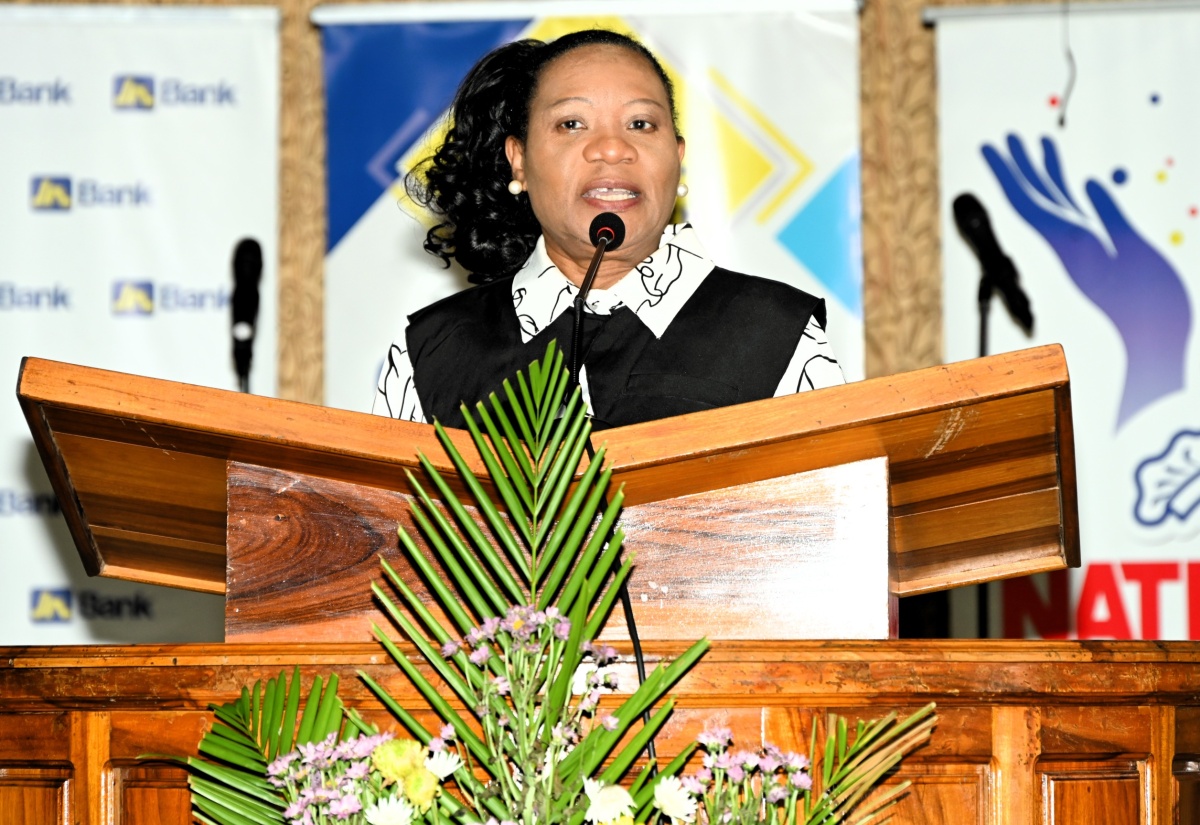 Deputy Chief Education Officer for Curriculum and Support Services at the Ministry of Education and Youth, Dr. Clover Hamilton Flowers, brings greetings at the National Day of Prayer for Children, held on May 29 at the Eastwood Park Road New Testament Church of God, in Kingston.