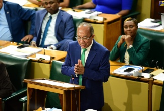 Minister of National Security, Hon. Dr. Horace Chang, makes his contribution to the 202425 Sectoral Debate in the House of Representatives on Tuesday (May 14).

