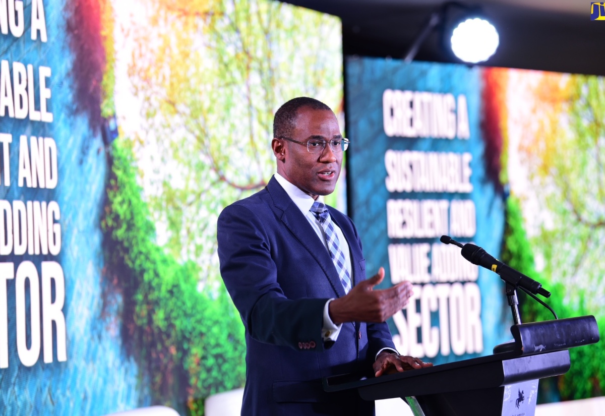 Minister of Finance and the Public Sector, Dr. the Hon. Nigel Clarke, addresses the Caribbean Public Sector Management Conference on May 22 at The Jamaica Pegasus hotel in New Kingston.

