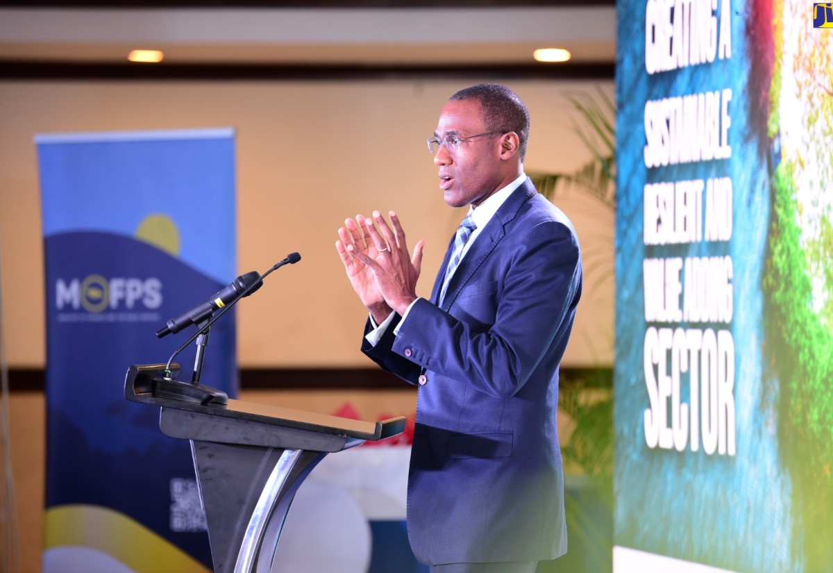 Minister of Finance and the Public Service, Dr. the Hon. Nigel Clarke, delivers the keynote address at the 2024 Caribbean Public Sector Financial Management Conference held at The Jamaica Pegasus hotel in St. Andrew on March 22.