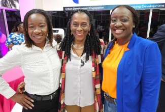General Manager of Group Operations at Kingston Wharves Limited, Valrie Campbell (left); Superintendent of Pilotage at the Port Authority of Jamaica (PAJ), Dr. Hortense Ross-Innerarity (centre); and Jamaica National Liaison and President of the Women in Maritime Association Caribbean (Jamaica Chapter), Nicole Wickham, at a reception to honour women in the maritime industry held at the Maritime Association of Jamaica (MAJ) in Kingston on May 17.