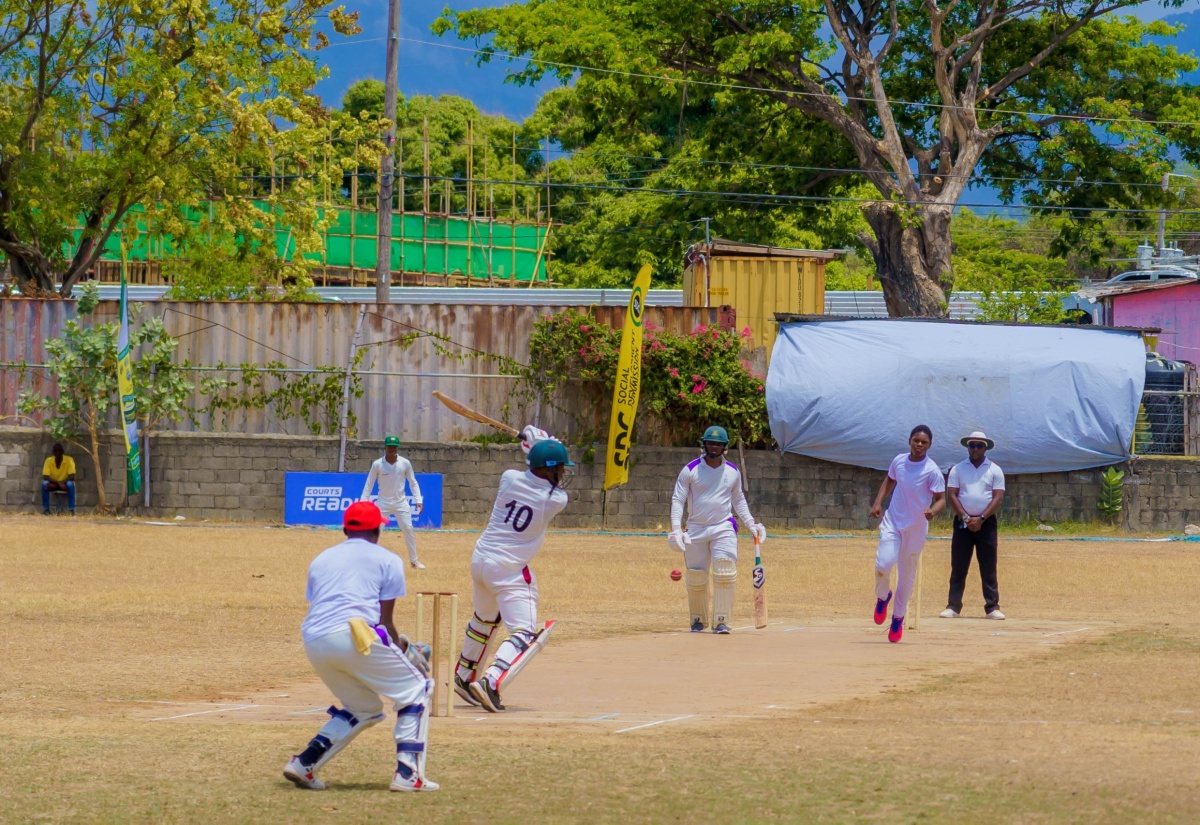 Members from the Yallahs Cricket Team face off against members of the Lyssons Cricket Team in the first parish round-robin match of the SDC national community cricket competition, held at the Springfield Sports Complex, Morant Bay, St. Thomas, on April 14.

