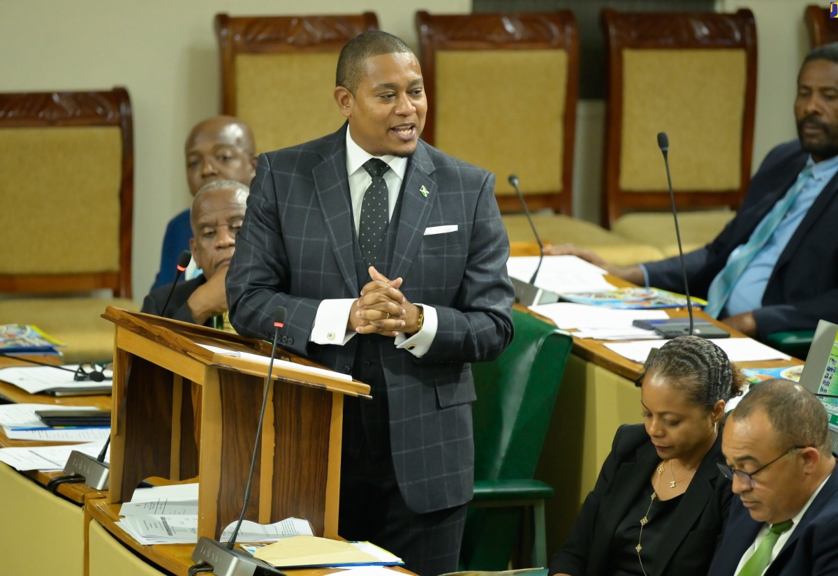 Minister of Agriculture, Fisheries and Mining, Hon. Floyd Green, makes his contribution to the 2024/25 Sectoral Debate in the House of Representatives on Tuesday (May 21).