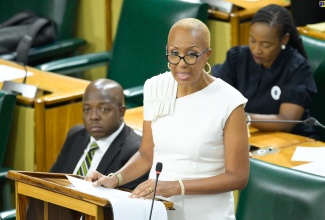 Minister of Education and Youth, Hon. Fayval Williams, speaks in the 2024/25 Sectoral Debate in the House of Representatives on Wednesday (May 8).

