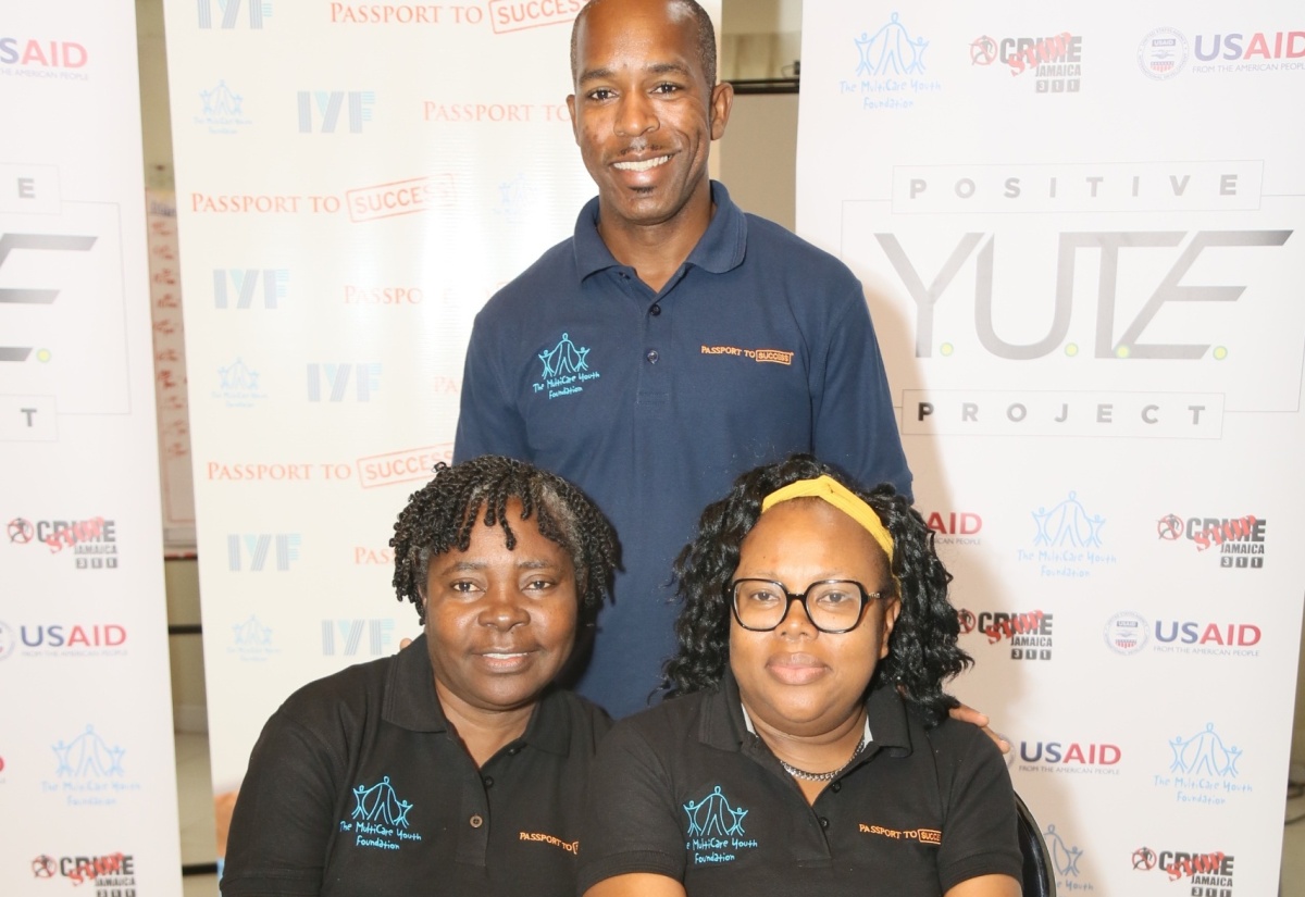 Department of Correctional Services (DCS) Officers, Audley Vernon and Charlane Williams (seated, left). completed their practicum for certification as Passport to Success (PTS) Master Trainers in January 2023. With them is Faith Byfield, PTS Master Trainer and Kellits High School Guidance Counsellor, who served as their Master Coach as they facilitated a four-day PTS Train the Trainers workshop at the Tropics View Hotel in Mandeville, Manchester.

