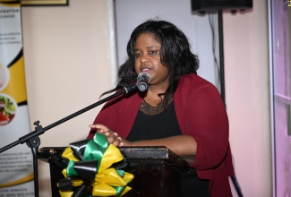 Medical Officer of Health, St. Elizabeth Health Services, Dr. Tonia Dawkins-Beharie, speaks at the monthly meeting of the St. Elizabeth Municipal Corporation in Black River, on Thursday (May 9).

