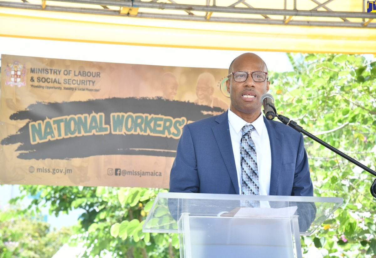 President of the Jamaica Confederation of Trade Unions (JCTU), St Patrice Ennis, addresses the recent Workers’ Week 2024 Expo, held at Emancipation Park in St. Andrew.

