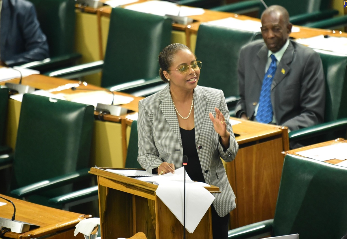 Minister of Legal and Constitutional Affairs, Hon. Marlene Malahoo Forte, makes her contribution to the 2024/25 Sectoral Debate in the House of Representatives on Tuesday (June 11).