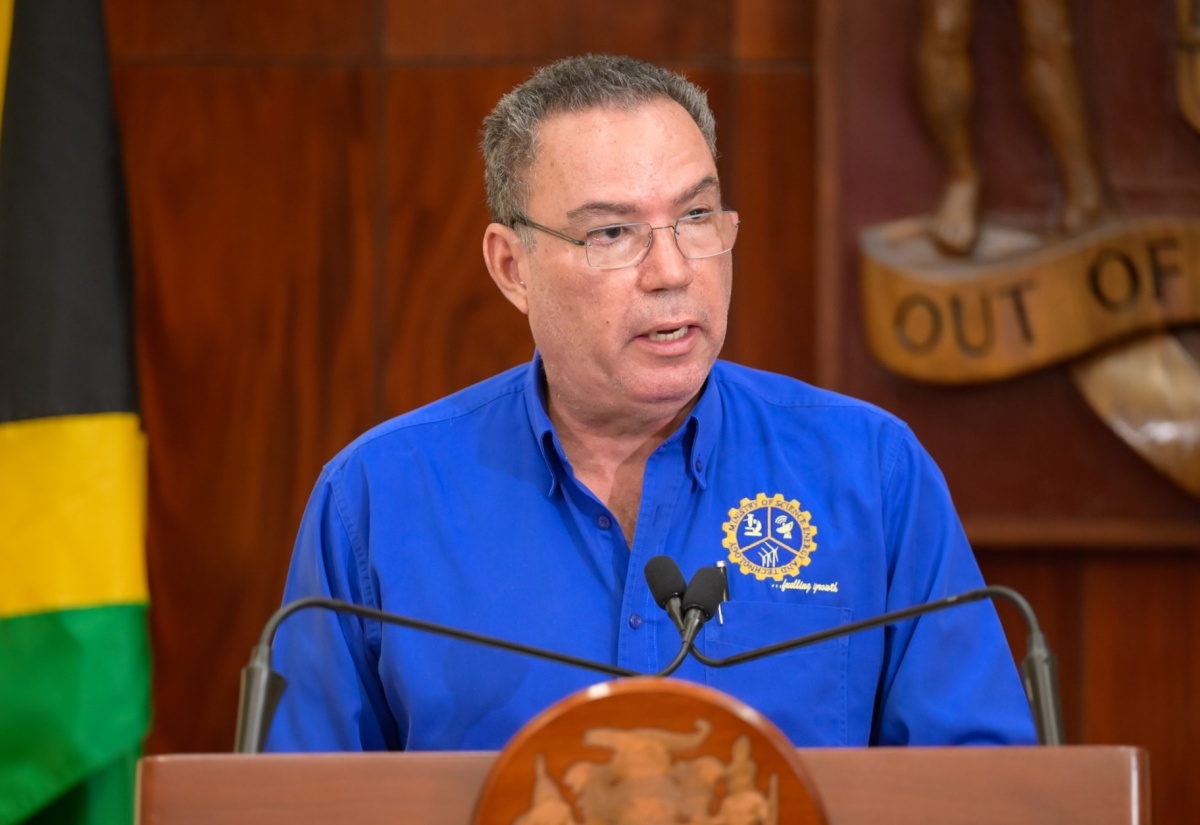 Science, Energy, Telecommunications and Transport Minister, Hon. Daryl Vaz, addresses Wednesday’s (June 26) post-Cabinet press briefing at Jamaica House.

