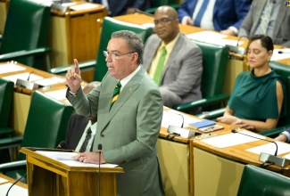 Minister of Science, Energy, Telecommunications and Transport, Hon. Daryl Vaz, makes his contribution to the 2024/25 Sectoral Debate in the House of Representatives, on Tuesday (June 4).

