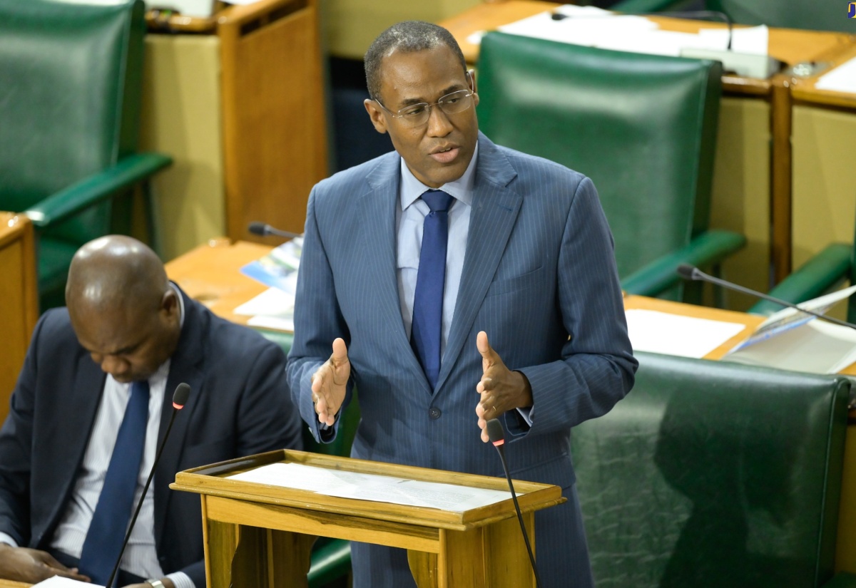 Minister of Finance and the Public Service, Dr. the Hon. Nigel Clarke, addresses the House of Representatives on Tuesday (June 4).