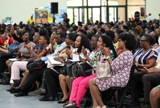 Educators participating in the Transforming Education for National Development (TREND) teacher engagement session held at the Montego Bay Convention Centre in Rose Hall, St. James on Thursday, June 6.


