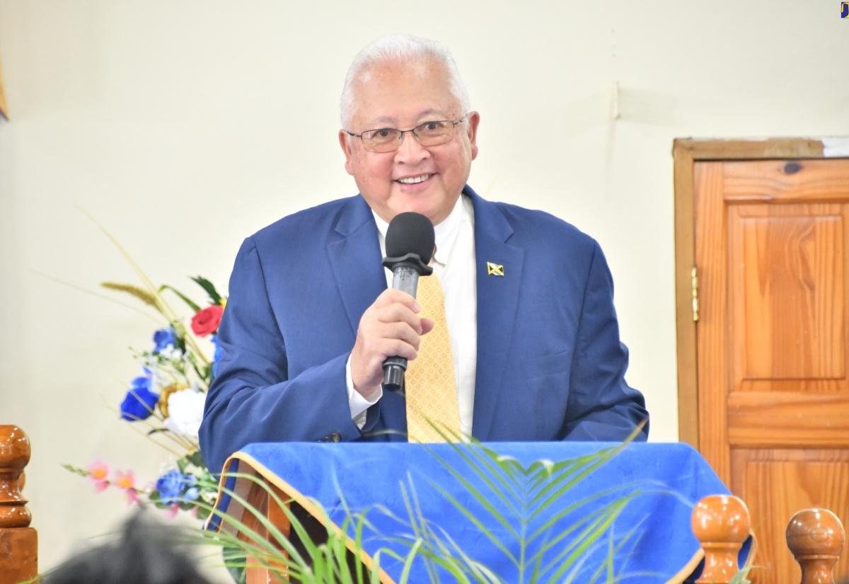 Minister of Justice, Hon. Delroy Chuck, addresses the Ministry’s Alternative Justice church service, which was held at the Williamsfield Seventh-day Adventist Church in St. Elizabeth on June 15.

