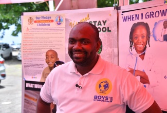 The 2022 LASCO Teacher of the Year and Founder/Organiser of the Boys’ Symposium, Jody Brown, shares the motivation behind his initiating the event with JIS News, during this year’s second staging at Rudolph Elder Park in St. Thomas on May 31. The event aims to empower boys attending primary schools in Portland and St. Thomas. This year’s attendees participated in several engagements, including troubleshooting equipment, cardboard recycling, art and craft, and jewellery making. An invitation was also extended to members of the wider public to interact with representatives of the various booths mounted by government and corporate entities.