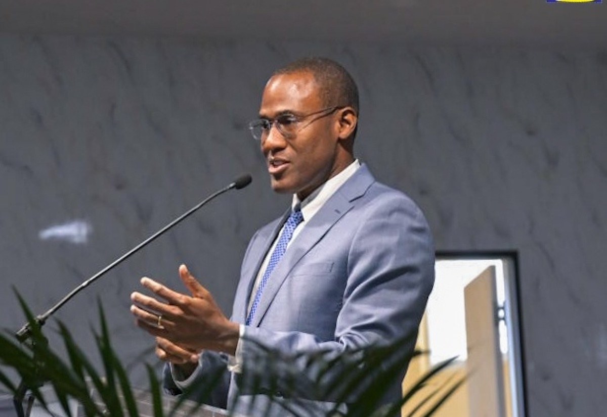 Minister of Finance and the Public Service, Dr. the Hon. Nigel Clarke, addresses the 105th annual general meeting of the Jamaica Civil Service Association (JCSA) at Jacisera Park in St. Andrew on Thursday (May 30).