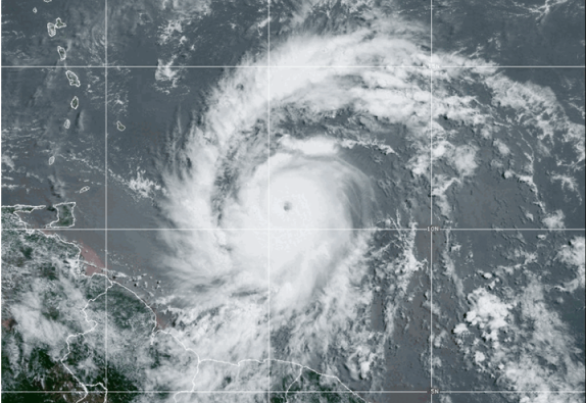 Composite image of Hurricane Beryl from National Oceanic and Atmospheric Administration (NOAA). The weather system is expected to start impacting Jamaica on Wednesday (July 2). 