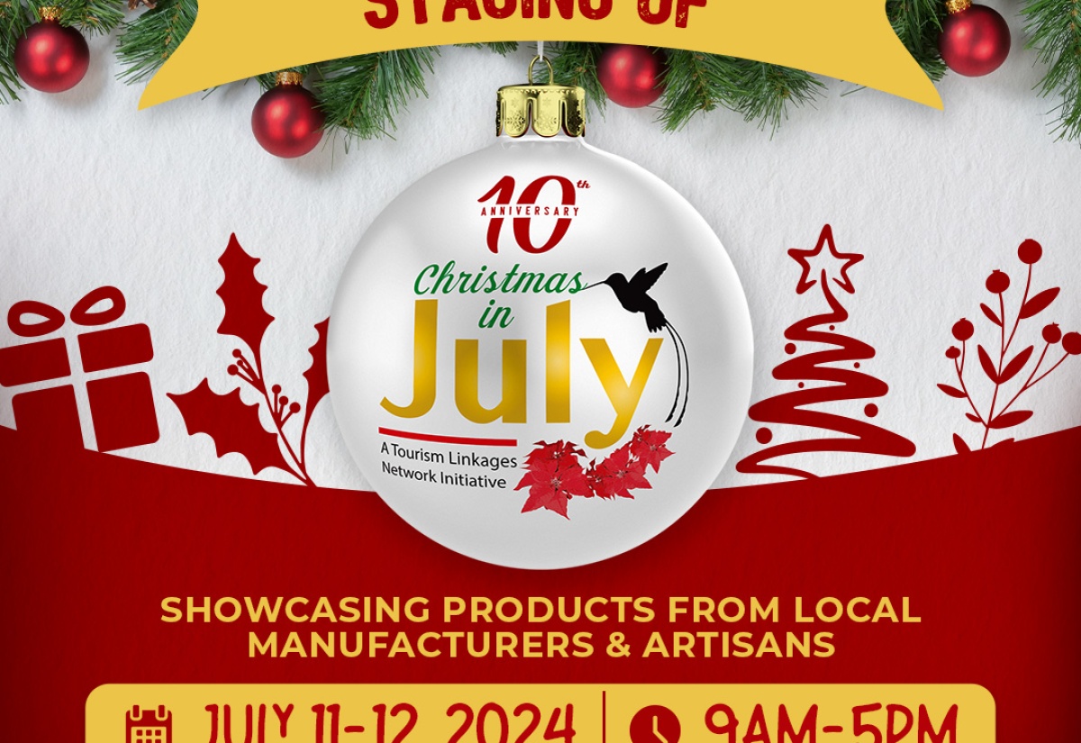 The flyer for the 10th staging of the Christmas in July trade show to be held from June 11-12 at the National Arena in Kingston.

