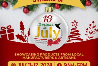 The flyer for the 10th staging of the Christmas in July trade show to be held from June 11-12 at the National Arena in Kingston.


