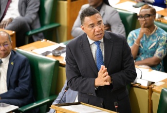 Prime Minister, the Most Hon. Andrew Holness, announces Hurricane Beryl relief measures in the House of Representatives on Tuesday (July 9).