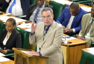 Minister of Science, Energy, Telecommunications and Transport, Hon. Daryl Vaz, makes a statement to the House of Representatives on Tuesday (July 23).