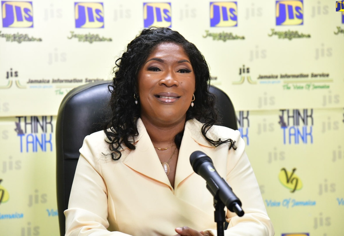 Chief Executive Officer and Registrar of Companies at the Companies Office of Jamaica, Shellie Leon, addresses a JIS 'Think Tank' on Thursday (July 18), to share details on the recent improvements made to address customer challenges.