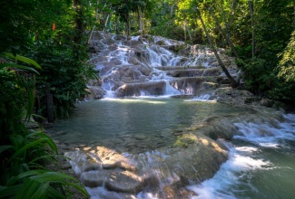 The majestic Dunn’s River Falls located in Ocho Rios, St. Ann. 