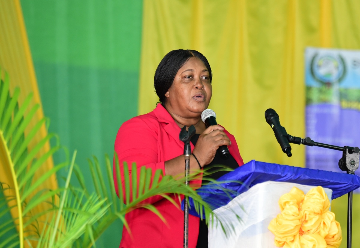 Inspector of Police, Florence Clarke, who is attached to the Centre for the Investigation of Sexual Offences and Child Abuse (CISOCA), addresses the recent St. Andrew South District Consultative Committee Conference at the Pembroke Hall High School.

