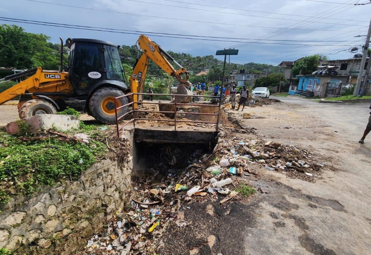 Reconstruction work being done on the Farm Road to Valley Heights bridge in St. James.