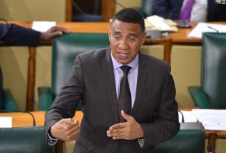 Prime Minister, the Most Hon. Andrew Holness, provides an update on the Hurricane Beryl Relief and Recovery Efforts in the House of Representatives on Tuesday (July 16).

